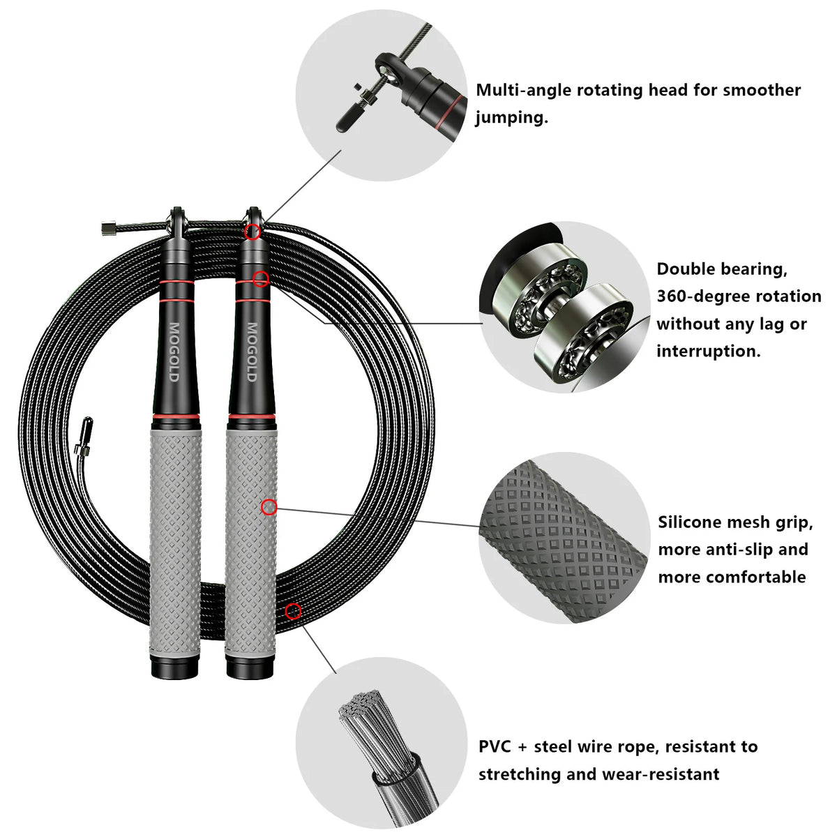 Adjustable Ball-Bearing Jump Rope